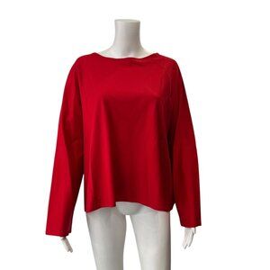 Shamask Red Pullover Jumper Long Sleeve Boat Neck Cotton Shirt size 3/XL